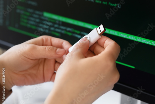 Female programmers hands wi...
