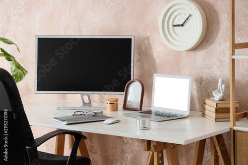 Workplace with computer and...