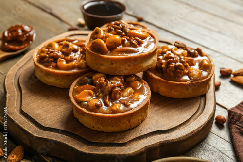 Tasty tarts with nuts and c...