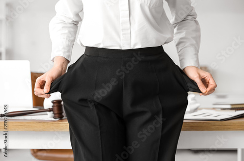 Bankrupt businesswoman with...