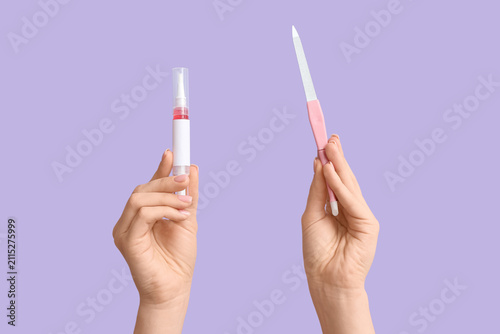 Female hands with cuticle o...