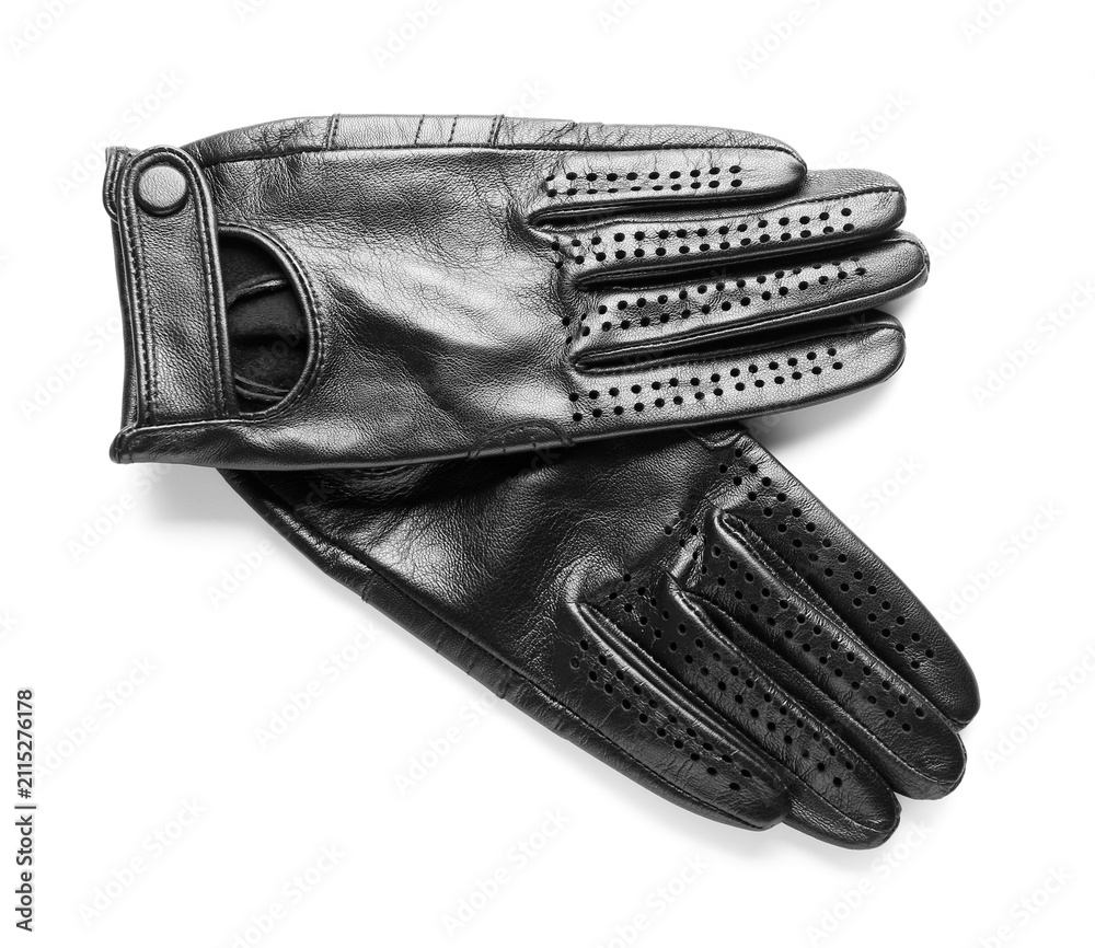 Obraz premium Stylish leather gloves isolated on white background