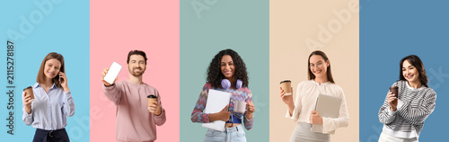 Diverse group of five smili...