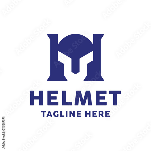Letter M Warrior Helmet Logo Vector Design
