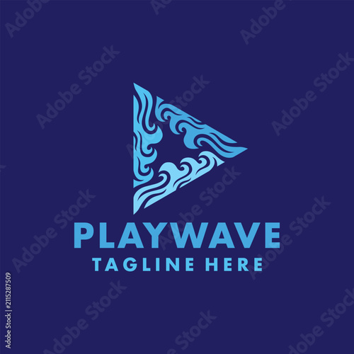 Play Wave Sea Ocean Colorful Symbol Logo Vector Design