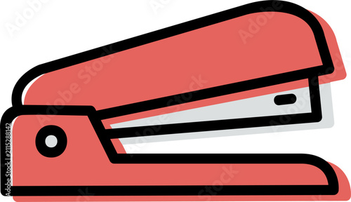 Office stapler stationery supply flat icon