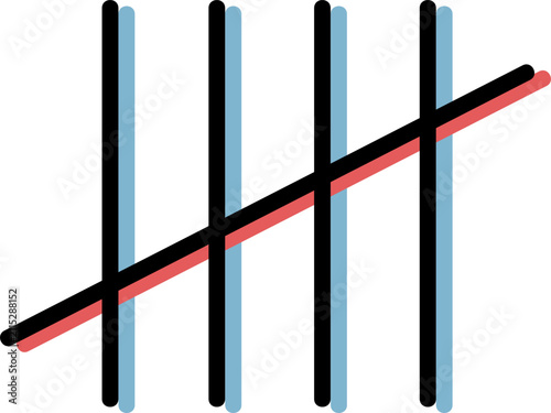 Counting sticks math education flat icon