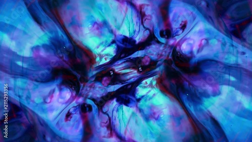 Colorful cosmic acid psychedelic abstract background ink splat swirl wave morphing Intro overlay vj template mist flow tv presentation advertisement