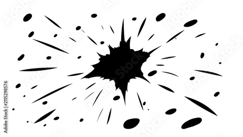 Abstract manga speed lines background with dynamic curved motion streaks. Black and white comic action effect isolated on transparent background. Japanese anime style vector illustration.