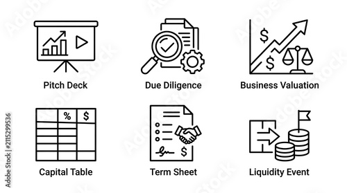 Business Finance and Startup Investment Icon Set