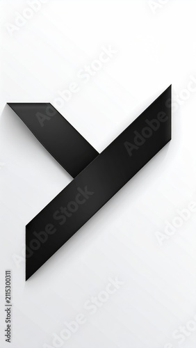Abstract black ribbon forming a stylized 