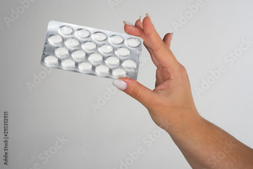 фотографія Pills in hand for daily medicine use