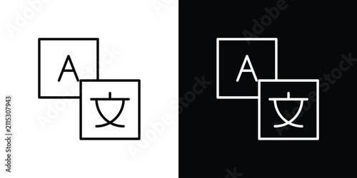 Foto Translate icon line art symbols set