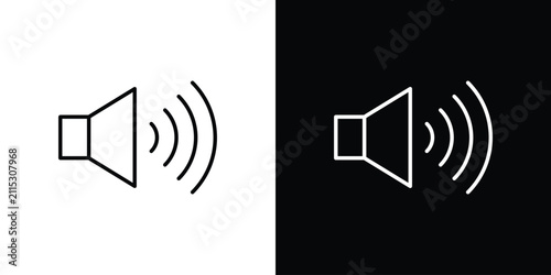 Bild auf Leinwand volume button icon line art symbols set