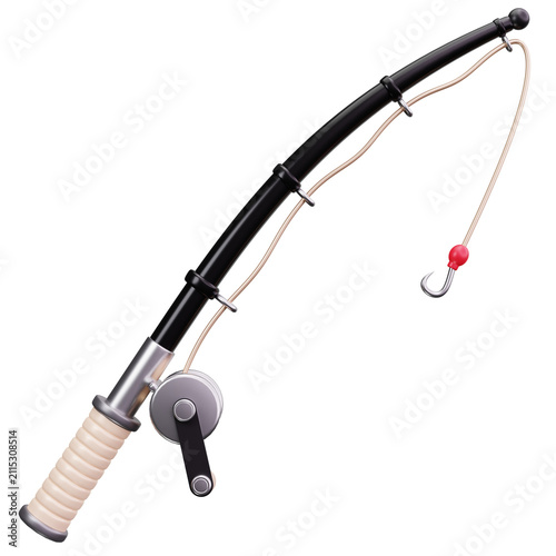 Fishing Rod Equipment 3D Illustrations