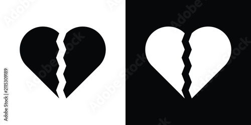 Cuadro en lienzo Broken heart icon simple artwork group