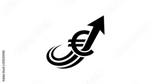 Growth arrow over euro symbol