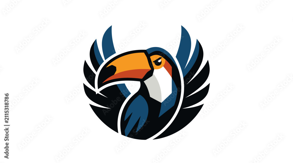Obraz premium Stylized toucan bird emblem