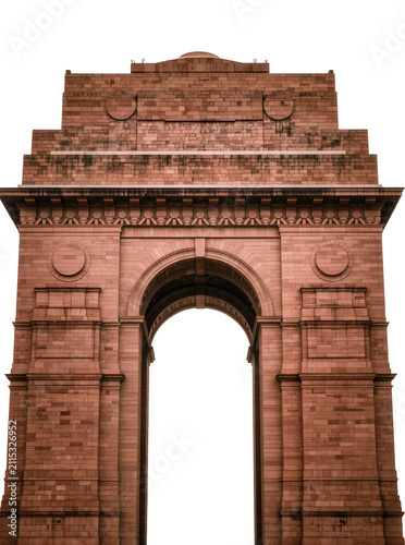 Canvas Print Isolated India Gate historical monument in New Delhi, an iconic architectural ar