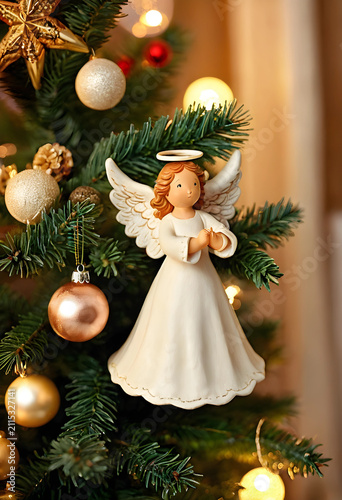 Christmas tree decorated wi...