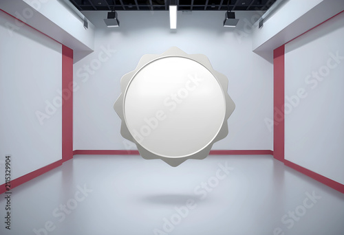Empty white room with a flo...
