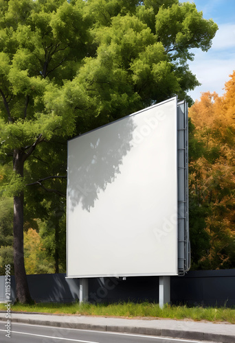 Blank outdoor billboard wit...