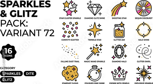 Sparkles and Glitz Icon Pack Variant 72 for Design
