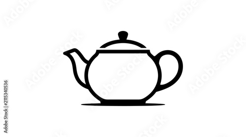 Simple black teapot icon on white background