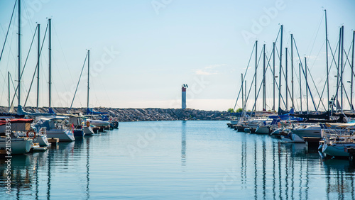 Meaford, Canada - July 7 2026: Peaceful Meaford shoreline overlooking Georgian Bay with rocky beaches, calm waters, and expansive skies reflecting Ontario’s natural lakeside beauty