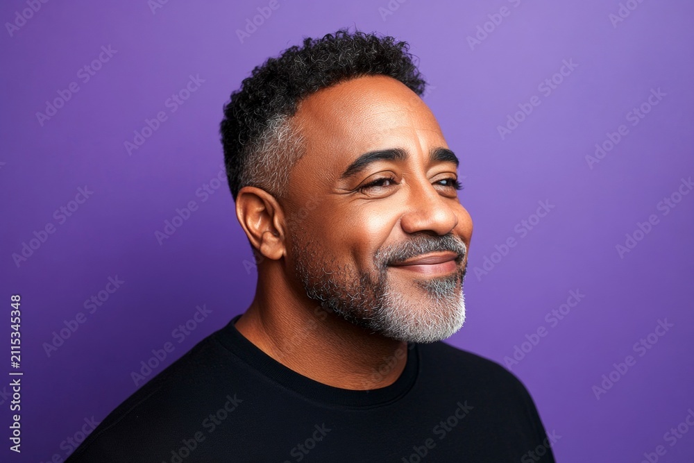 Fototapeta premium A dynamic male posing with grace and charm. An elegant midlife g