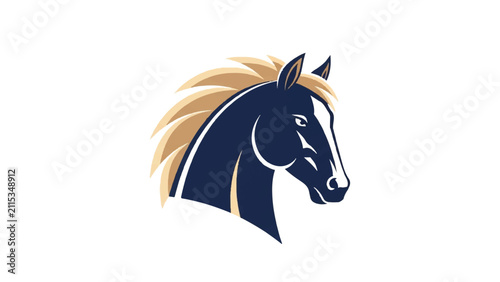 Quadro su tela Stylized Horse Head Illustration with Flowing Mane 2.