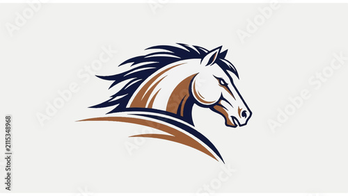 Stylized Horse Head Logo Design Element.