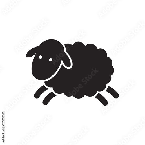 Minimalist black sheep silhouette icon.