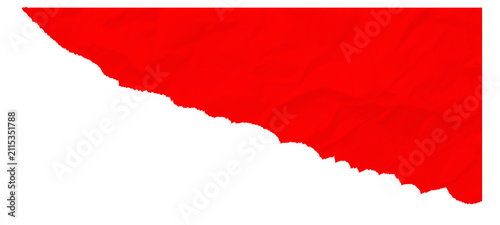 Canvastavla Torn or ripped red paper isolated on transparent pang background, red flag of Ja