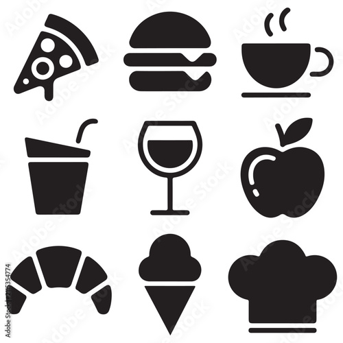 Black of various and symbols isolated on white background 1