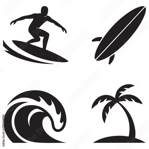 Black of a runner a feather a wave and a plant running