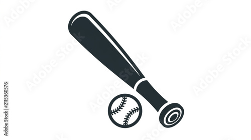 Photography Baseball Bat and Ball Icon.
