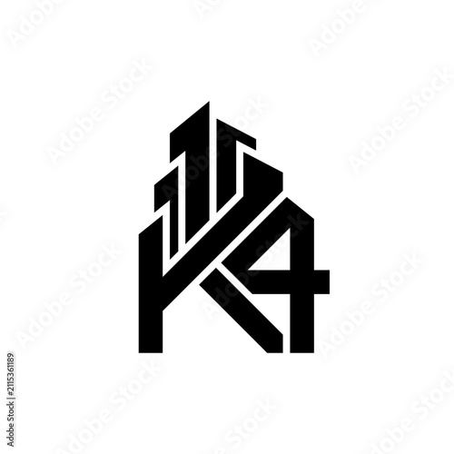 letter number K4 monogram logo builder real estate
