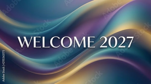 Welcome Class of 2027 Chrome Typography Graduation Celebration Design