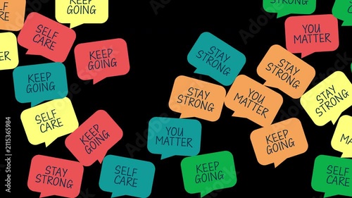 Kinetic Typography Motivational Self Care Quotes Animation with Alpha Channel