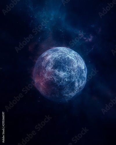 Mystical Blue Planet Floating in the Dark Depths of Space.