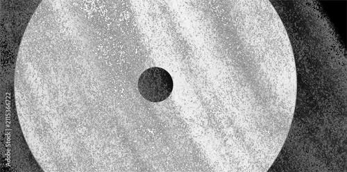 Foto monochrome textured silver record vinyl center hole pattern design
