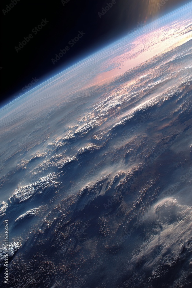Fototapeta premium Earths Atmosphere and Cloud Formations Seen From Space.