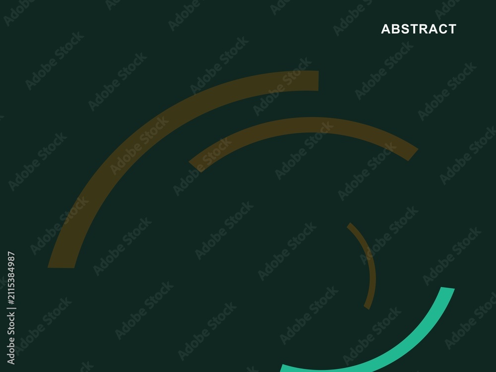 Obraz premium Abstract dark background with curved lines in gold and green colors for modern digital design