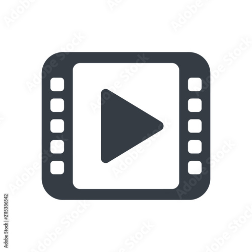 Film Strip Video Player Icon with Play Button Symbol