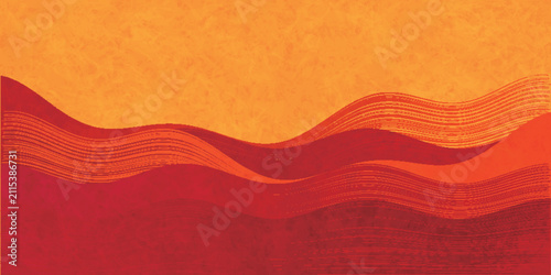 Foto Abstract Wavy Layered Background in Warm Tones