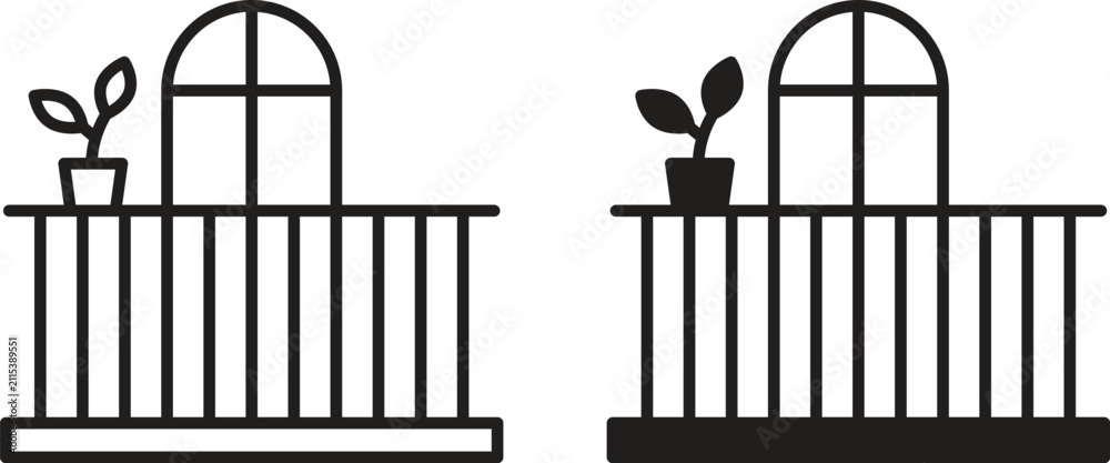 Fototapeta premium Balcony icon line artwork pack