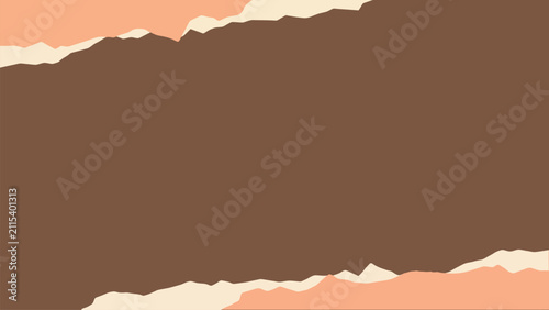 Abstract Brown Textured Banner with Peach Edges and Irregular Border for Graphic Design.