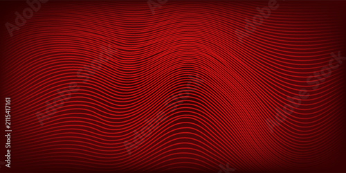 Fotografía Dark Red vector pattern with bent lines.