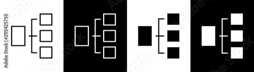 Obraz na plátně Diagram white and black icon set design